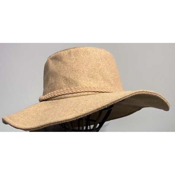 Anthro ASN Cowboy Sun Hat Tan Fedora Felt Sun‎ Beach Festival Boho Australia - Picture 4 of 11